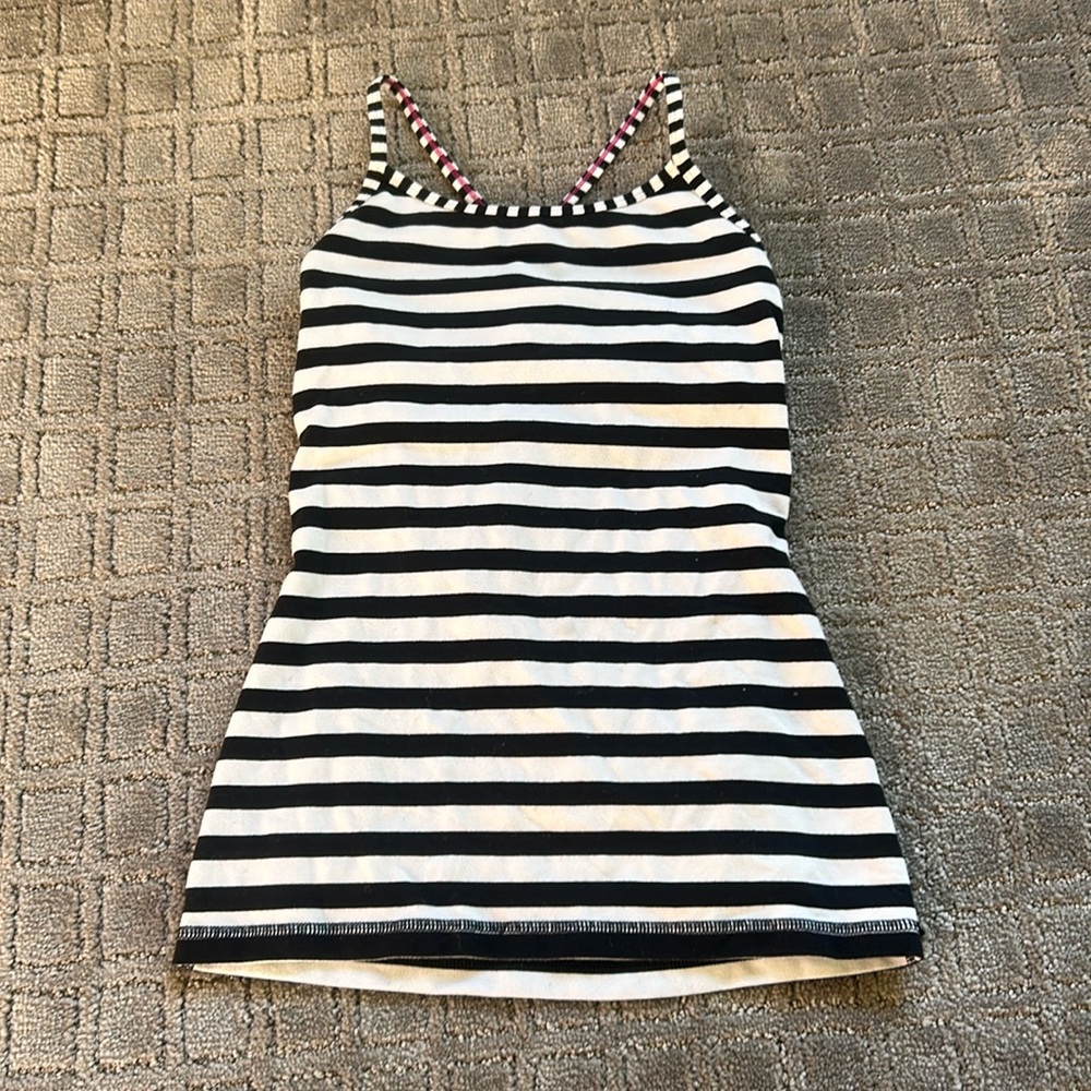 Black and white striped Ivivva tank top